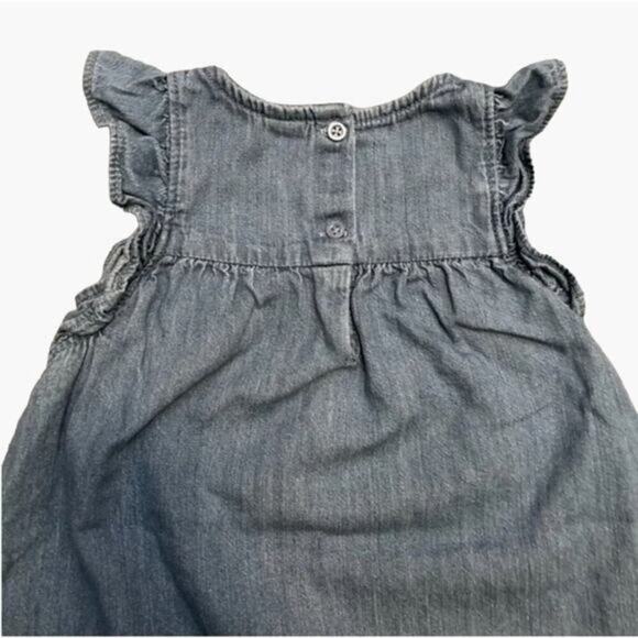 Gap Denim Flutter Sleeve Tank Dress Infant Girls Size 18 - 24 months - Picture 4 of 7